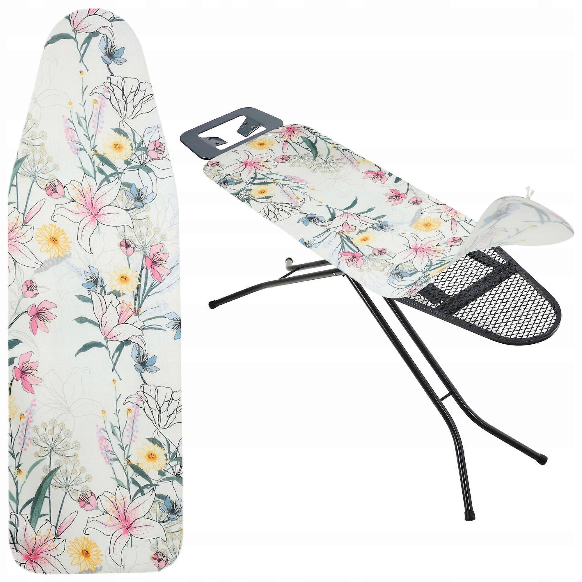 KADAX Housse de table à repasser tendue 127x46cm Fleurs Claires