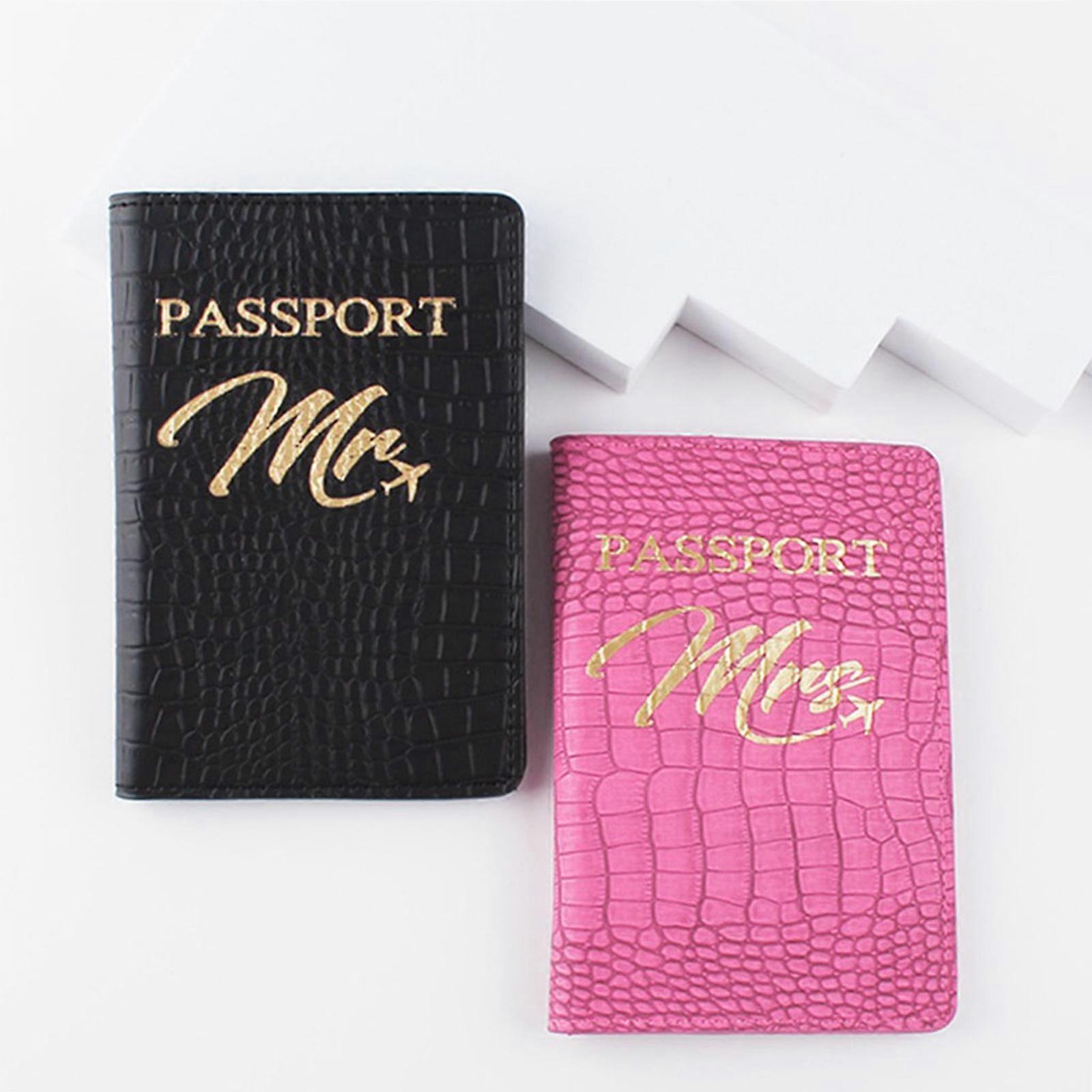 for  Pattern PU Leather Passport Covers Holder Credit Card Protector fo  Black