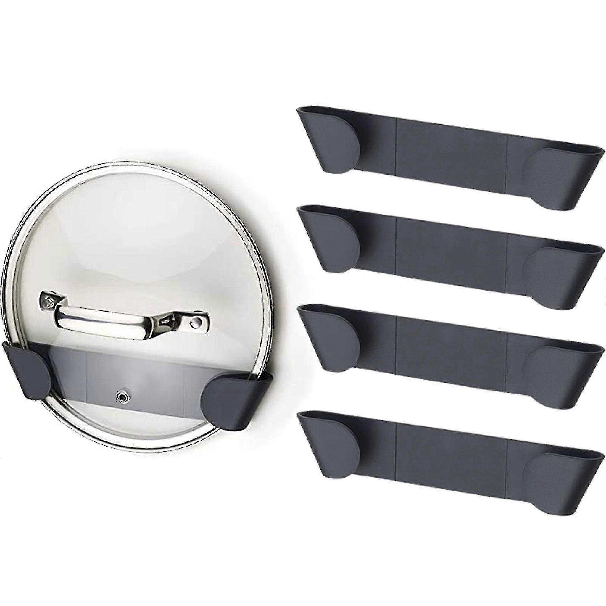 4 Pieces Cookware Lid Holder, Space Efficient Design for Lids Up to 24cm