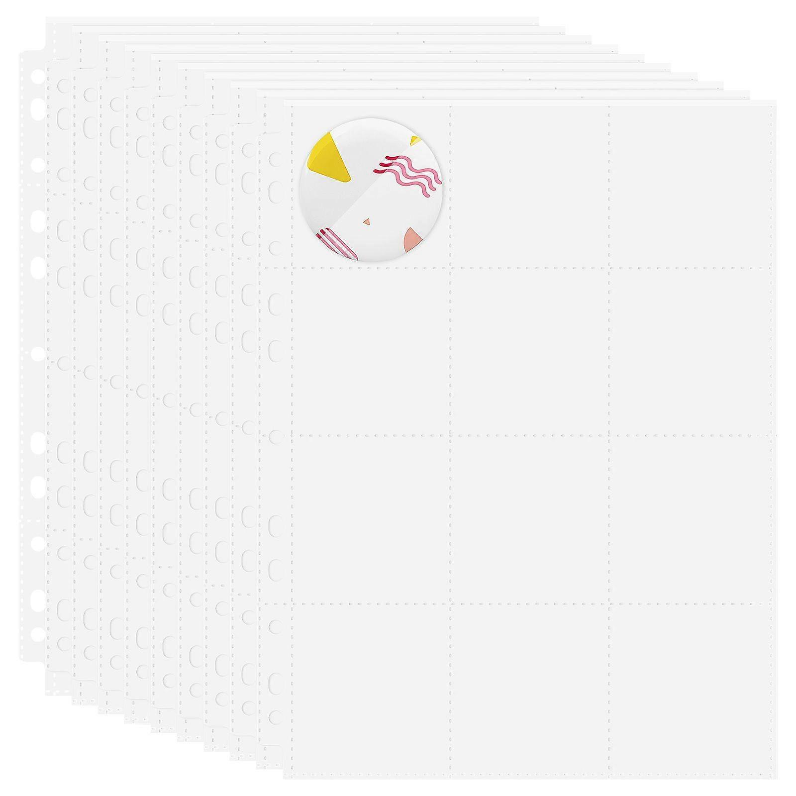 10 Pcs Badge Display Pages Badge Storage Clear Sleeves Binder Sheets With Multiple Slots Multi-Functional Stamp Album Sheets For Home Or Office Use