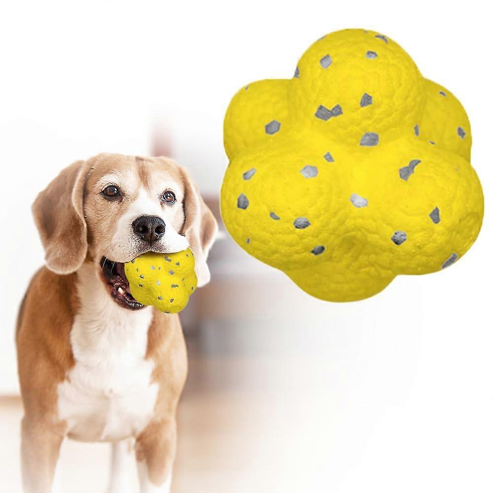 Mellow Dog Calming Balls, Indestructible Tennis Balls for Aggressive Chewers, Interactive Dog Toys (Yellow)