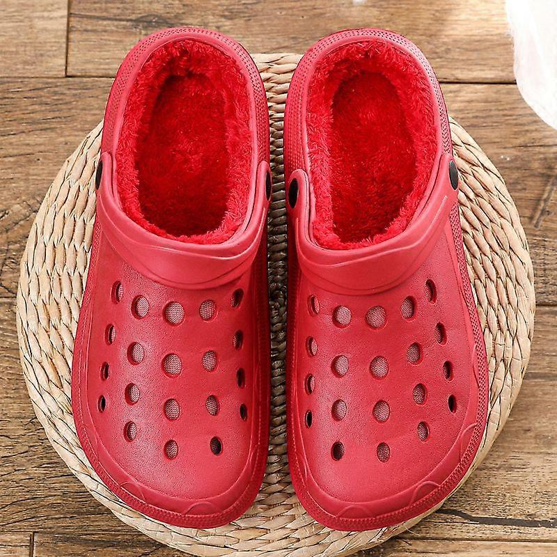 Unisex Classic Lined Clogs | Plush Slippers red (no shoe flower) 41