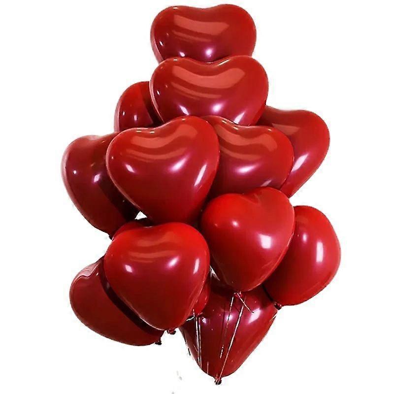 100 stk rødt hjerteformet ballongsett