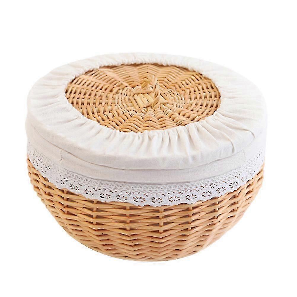 1PC الخوص النسيج الحرفية سلال الطعام الحلوى المعجنات سلة التخزين سلة الخبز