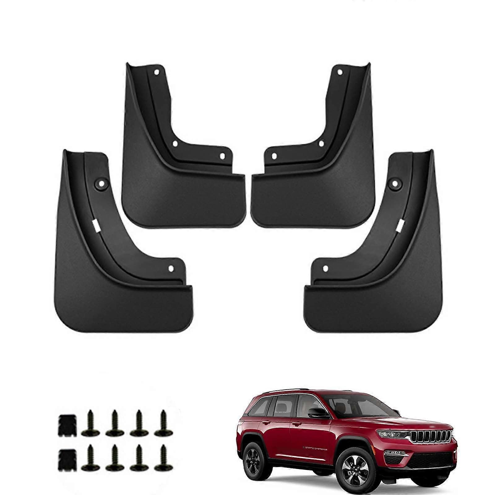 Mud Flaps Splash Guards Fit for Jeep Grand Cherokee , Car Fenders, Front and Rear 4 Pieces Car Mudguards Wheel Tire Mud FlapsBlack