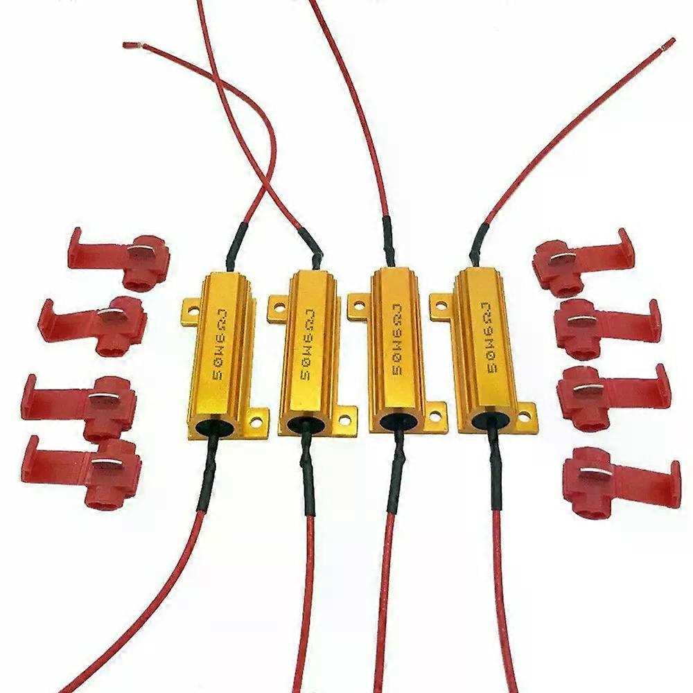 4pcs LED Indicator Ballast Load Resistor Flash Rate Relay Turn Signal Bulbs 50W 6 ohm Load Resistor