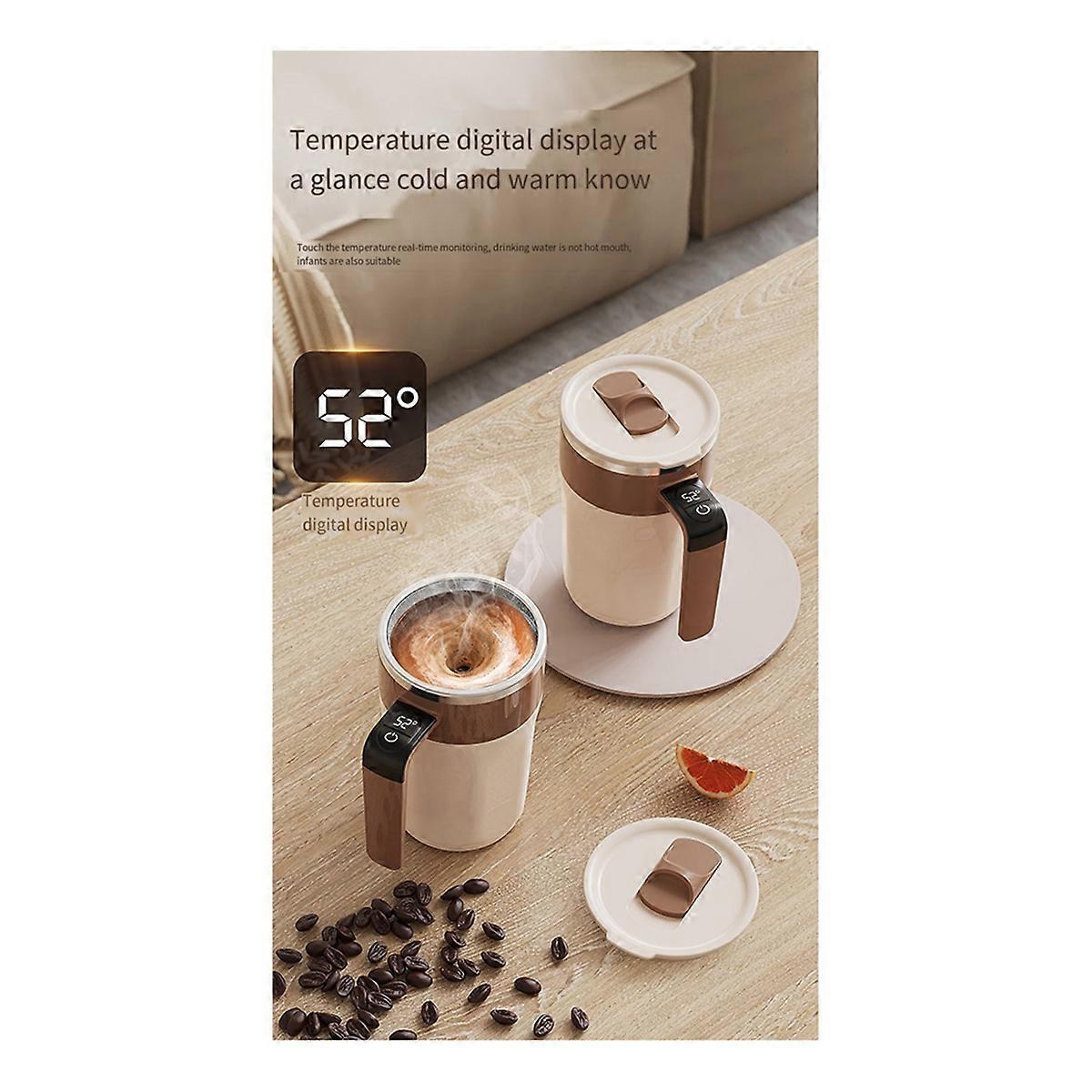 400ML Smart Mixing Cup LED Temperature Display Coffee Cup 316 Stainless Steel Magnetic Temperature