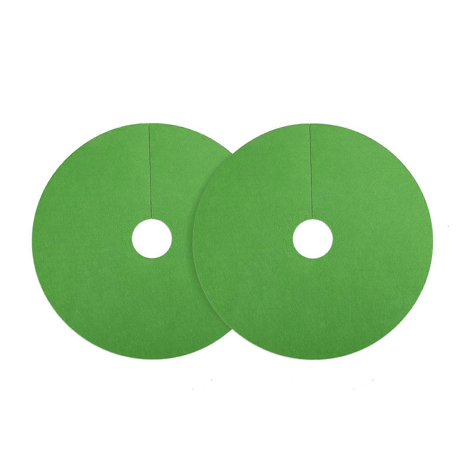 Green Heavy-Duty 2mm Thick Weed Barrier Fabric Disc 80cm Diameter with 8cm Inner Hole for Efficient Weed Control 2pcs Durable and Eco-Friendly Desig