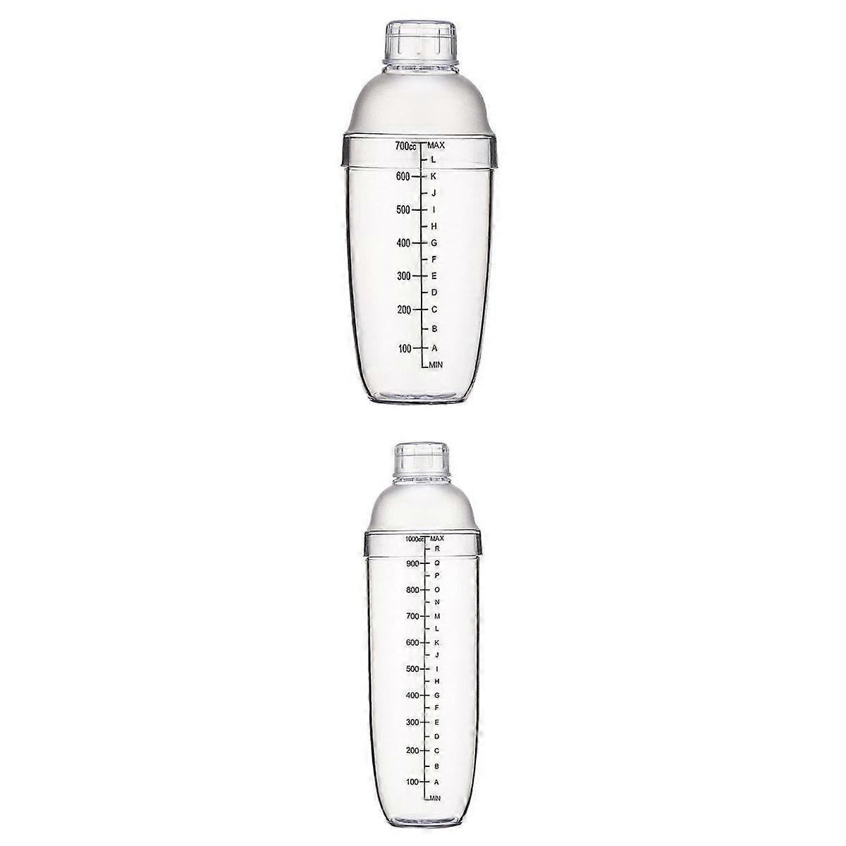 2xカクテルシェーカークリアマットパブパーティー用品1000cc