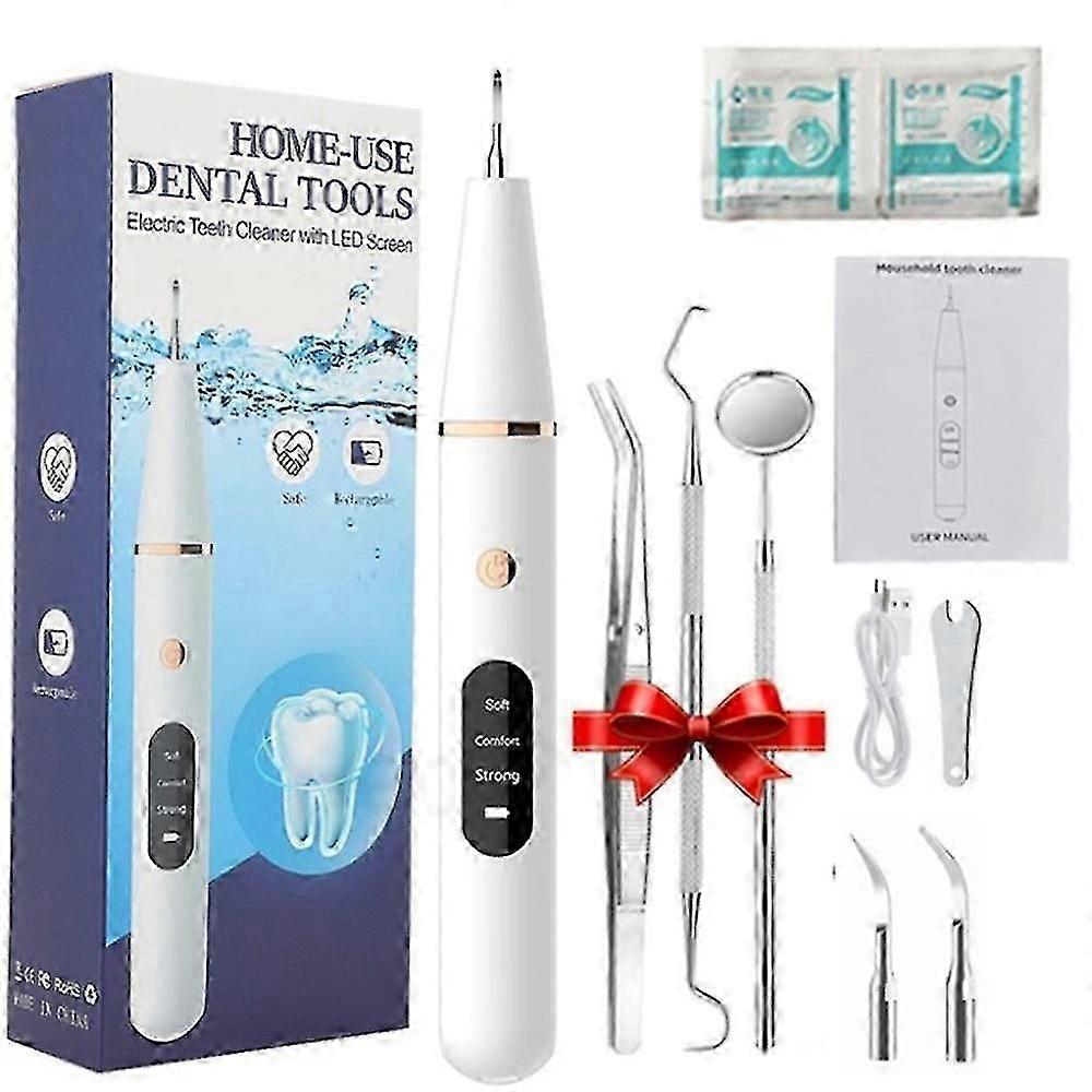 Portable Electric Ultrasonic Tooth Cleaner Remove Calculus Teeth Stains Cleaning Tool Kit