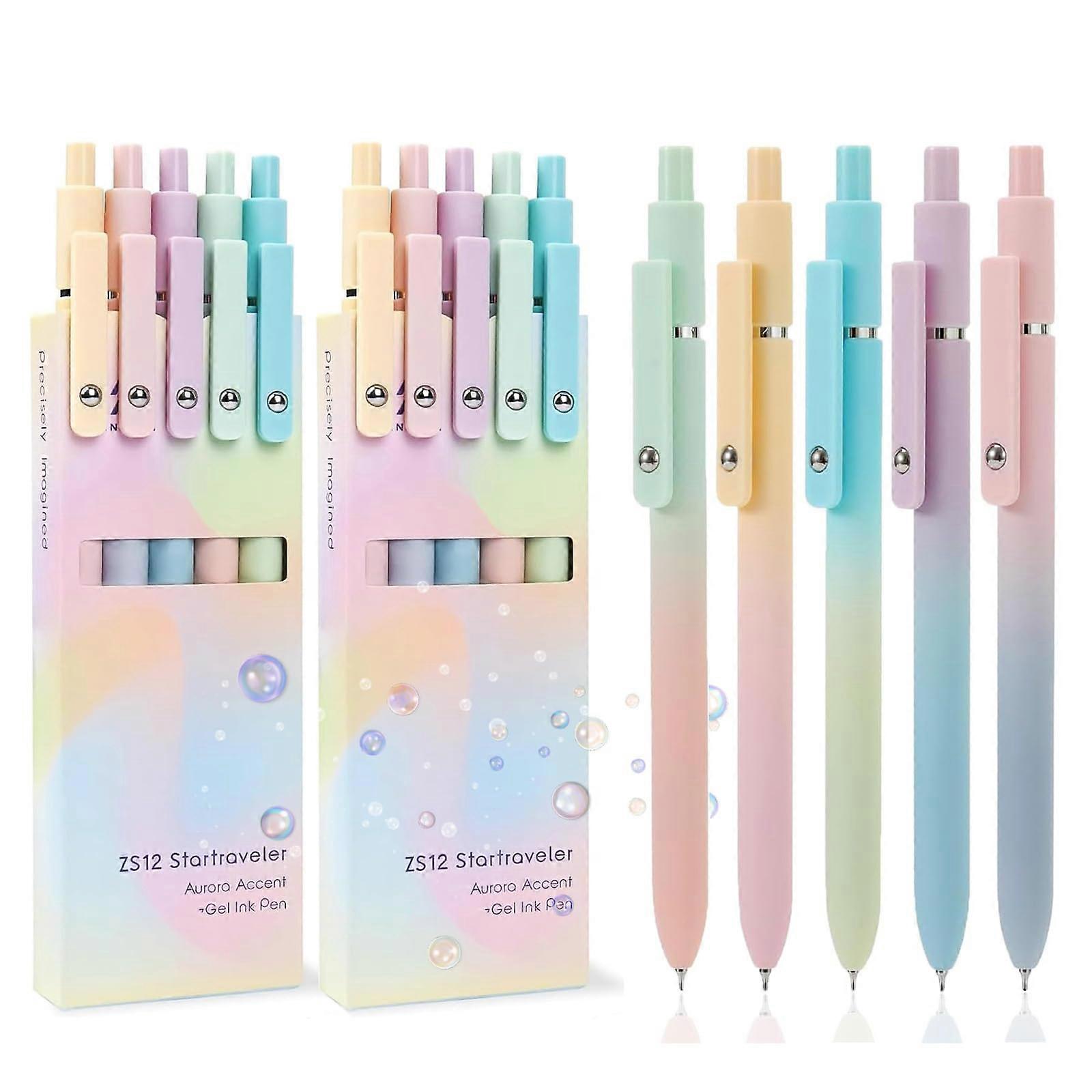 Emboadlie 5 Pcs Gel Ink Pens, 0.7mm Medium Tip Black Ink, Quick Drying, No Bleed Gifts