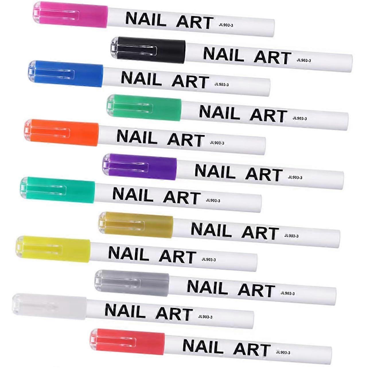 12pcs Manicure and Nail Art Pens 3d Paint Easy Diy Drawing Tool for Ref: 4315