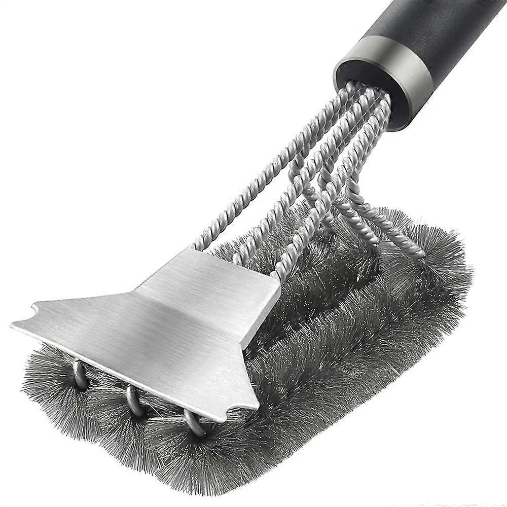 Grill Brush With Extra-Long Stainless Steel Bristles, Stainless Steel Spatula, PP Heat-Insulated Handle For BBQ Grills