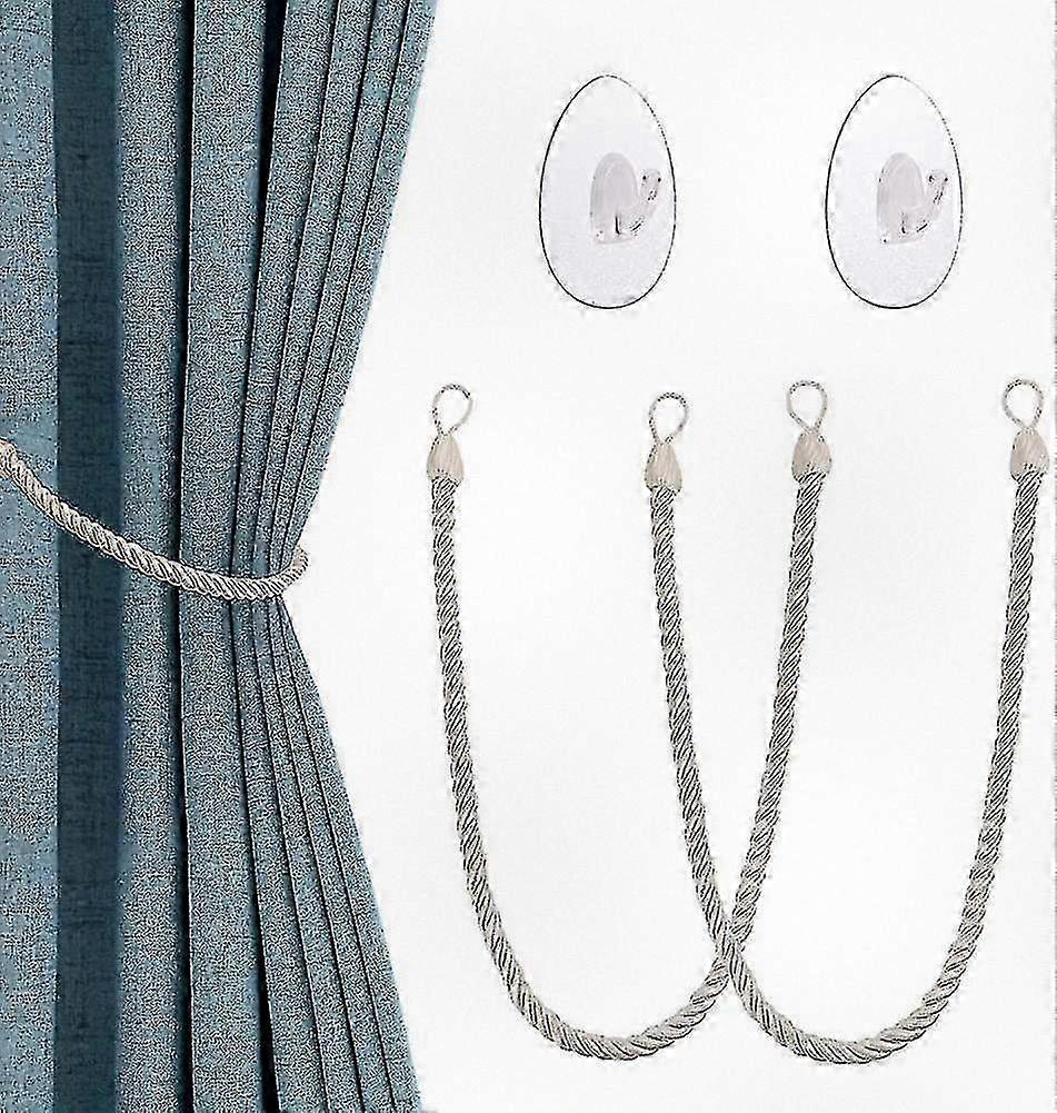 Curtain Tiebacks Featuring Clear Self Adhesive Hooks, Ideal Curtain Holders Clips for Various Home D��cor Styles