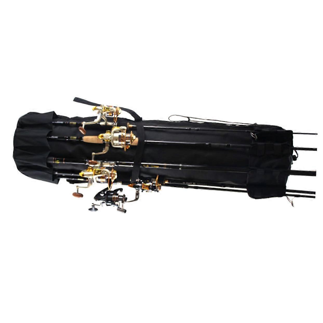 Cylindrical Fishing Rod Bag for Outdoor Activities, Large Capacity, Durable with Multiple Pockets, Comfortable Shoulder Strap
