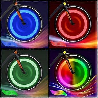 Sykkel Eikelys 4-Pakning Dekk Blinkende Lys LED Neonhjul Blinkende Sykkellys Vanntett 3 Blinkende Moduser Sykkeltilbehør Edition 0625