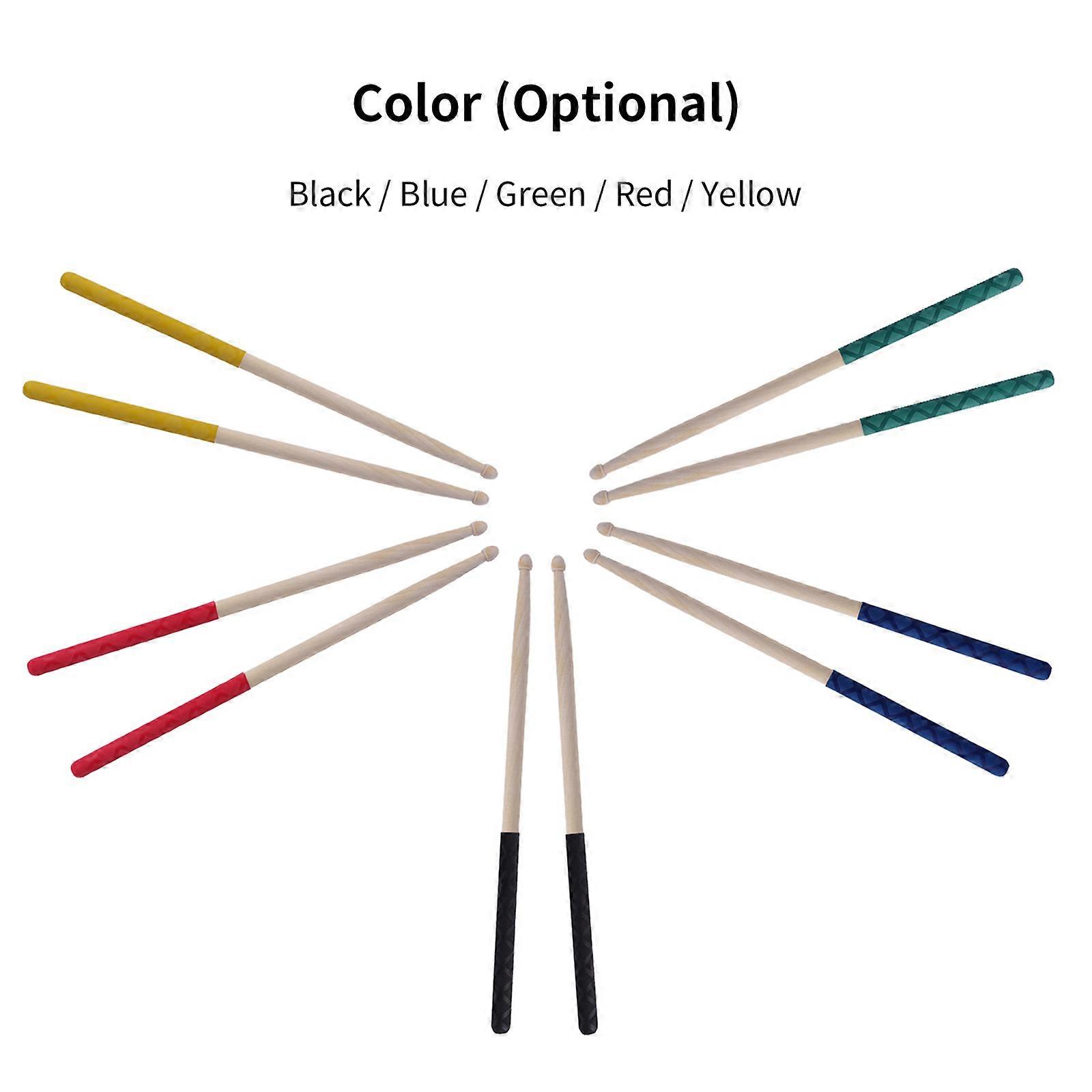 1-Pair Drumstick 5A Anti Slip Drumstick Antiskid Drum Sticks Maple Wood Drumsticks Triangular Tip with Non-Slip Wrapped Handle Musical Instrument Dru