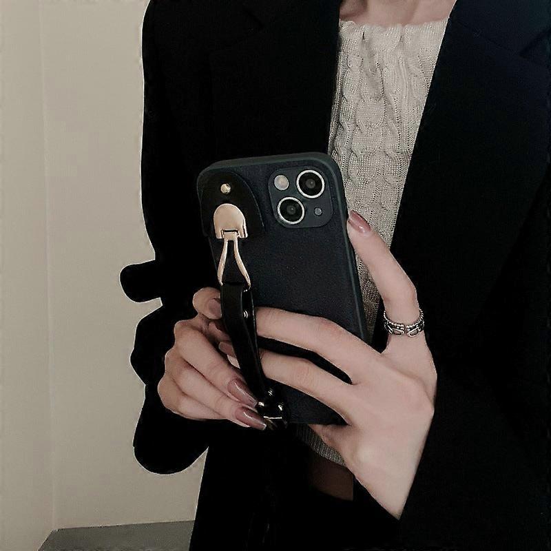 حافظة لفون 14 قمر نمط الجرافيت رمادي حبوب البن حزام إبداعي جلد ناعم أخضر