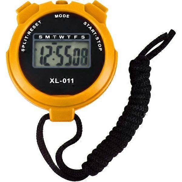 Digital Sports Stopwatch Timer Stopwatch Large Display Interval Training Timer Outdoor Split Stopwatch Lap Timer (Yellow)