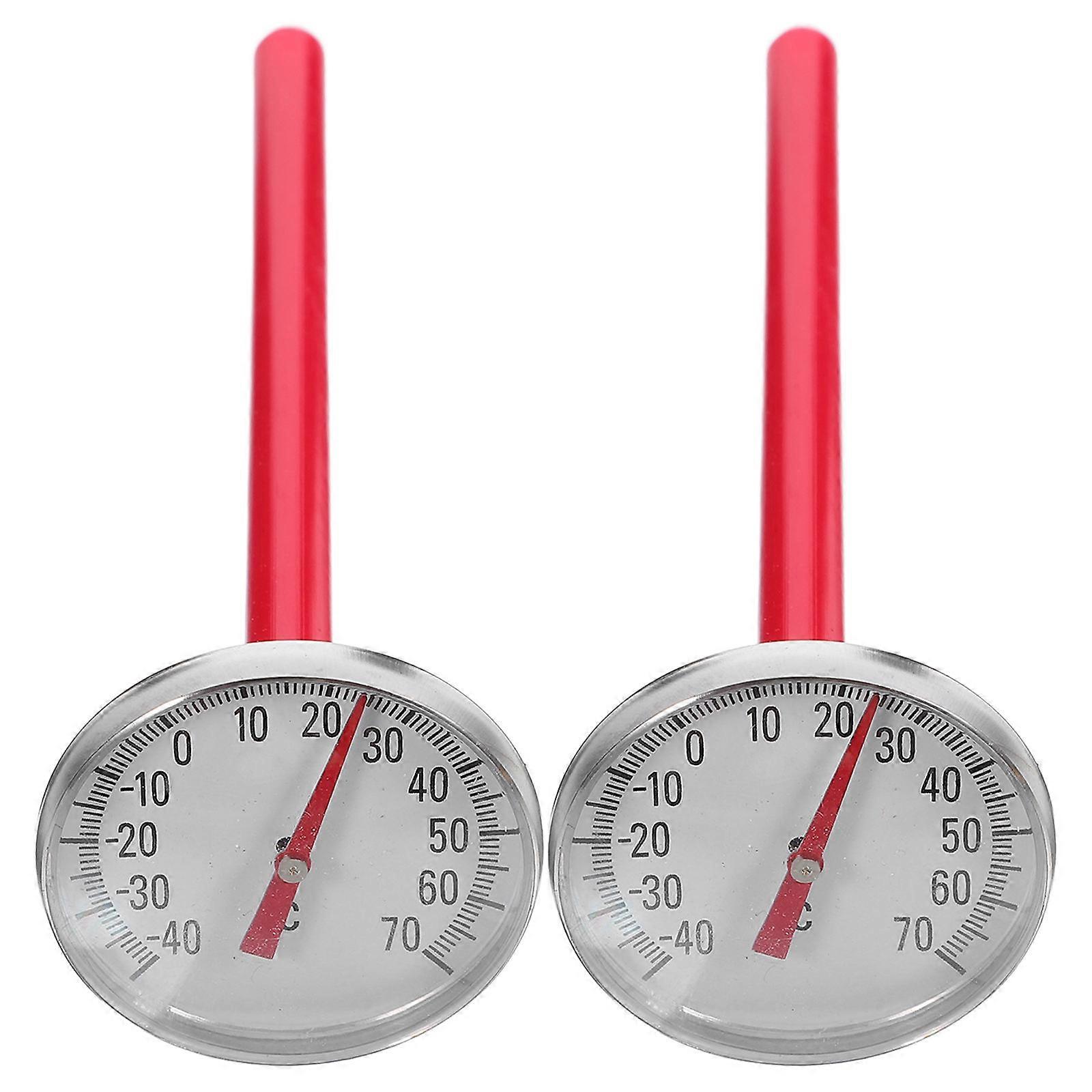 Mechanical Thermometer for Car AC Interior Dashboard Decoration Red Clock Style No Battery Easy Installation