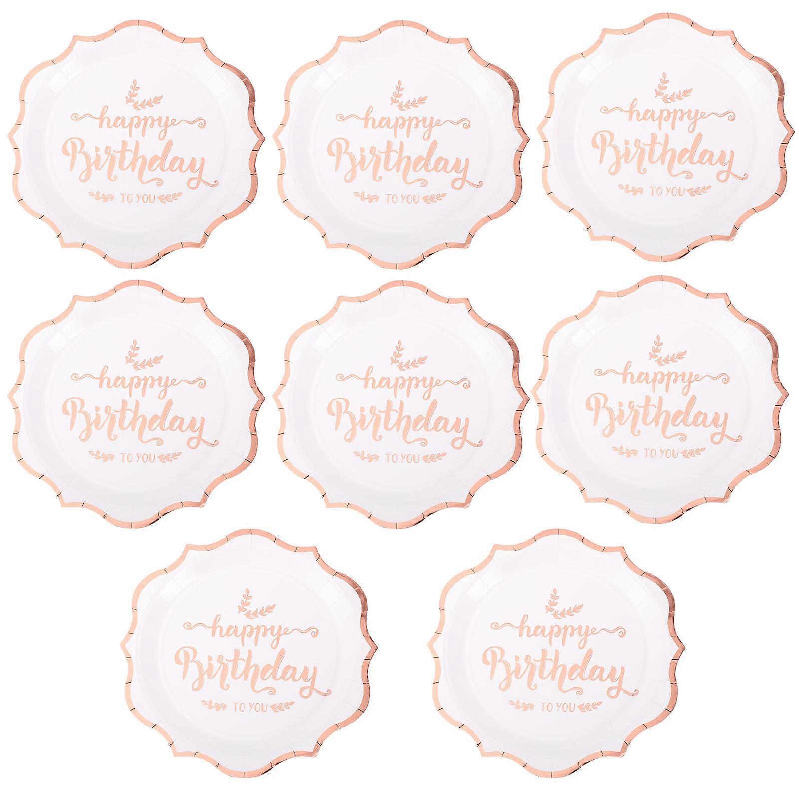 Rose Gold Paper for Birthday Parties and Home Use Dinner 8 Pieces