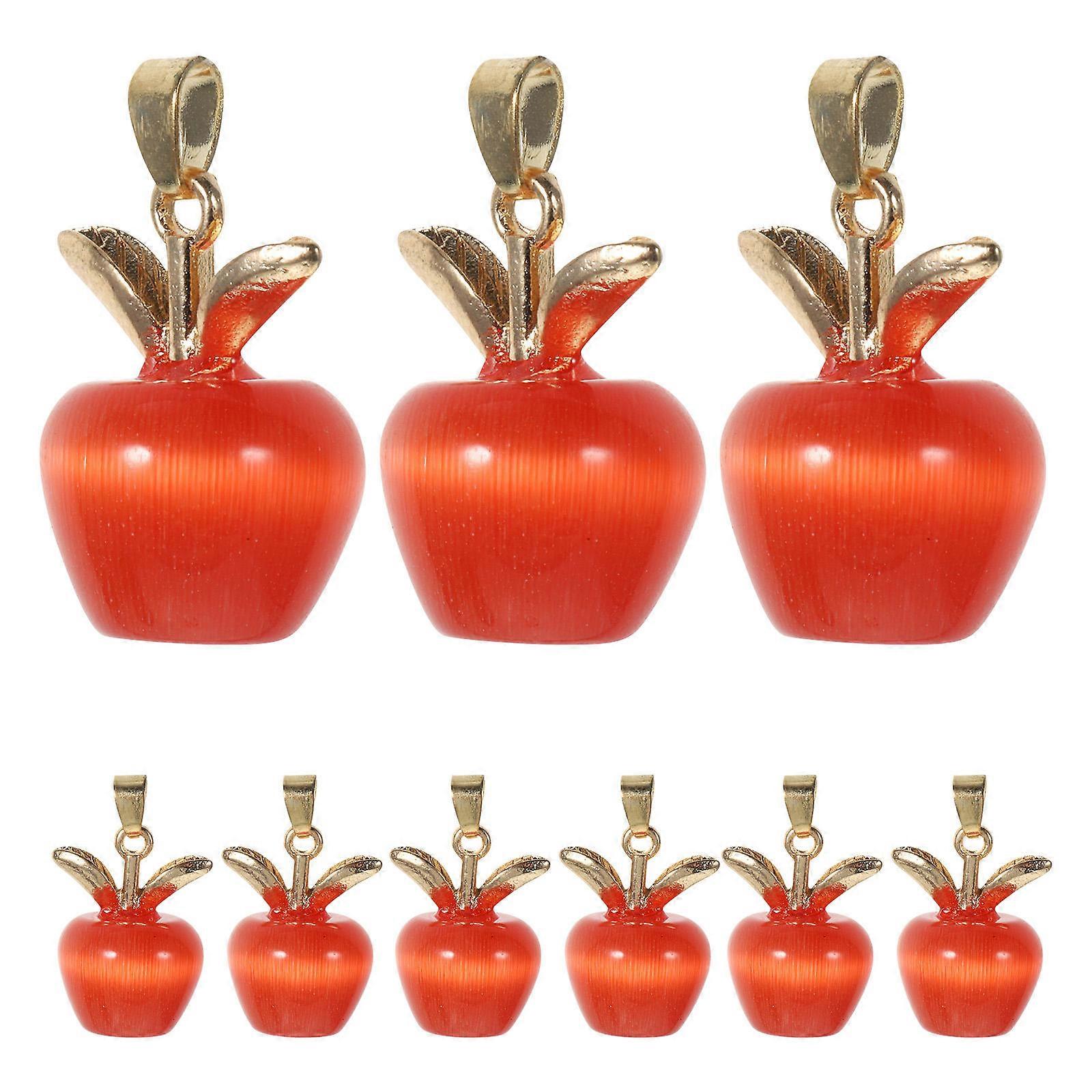 Jewellery Making Charms Apple Shape Pendant for School Reunions and Christmas Red 10Pcs