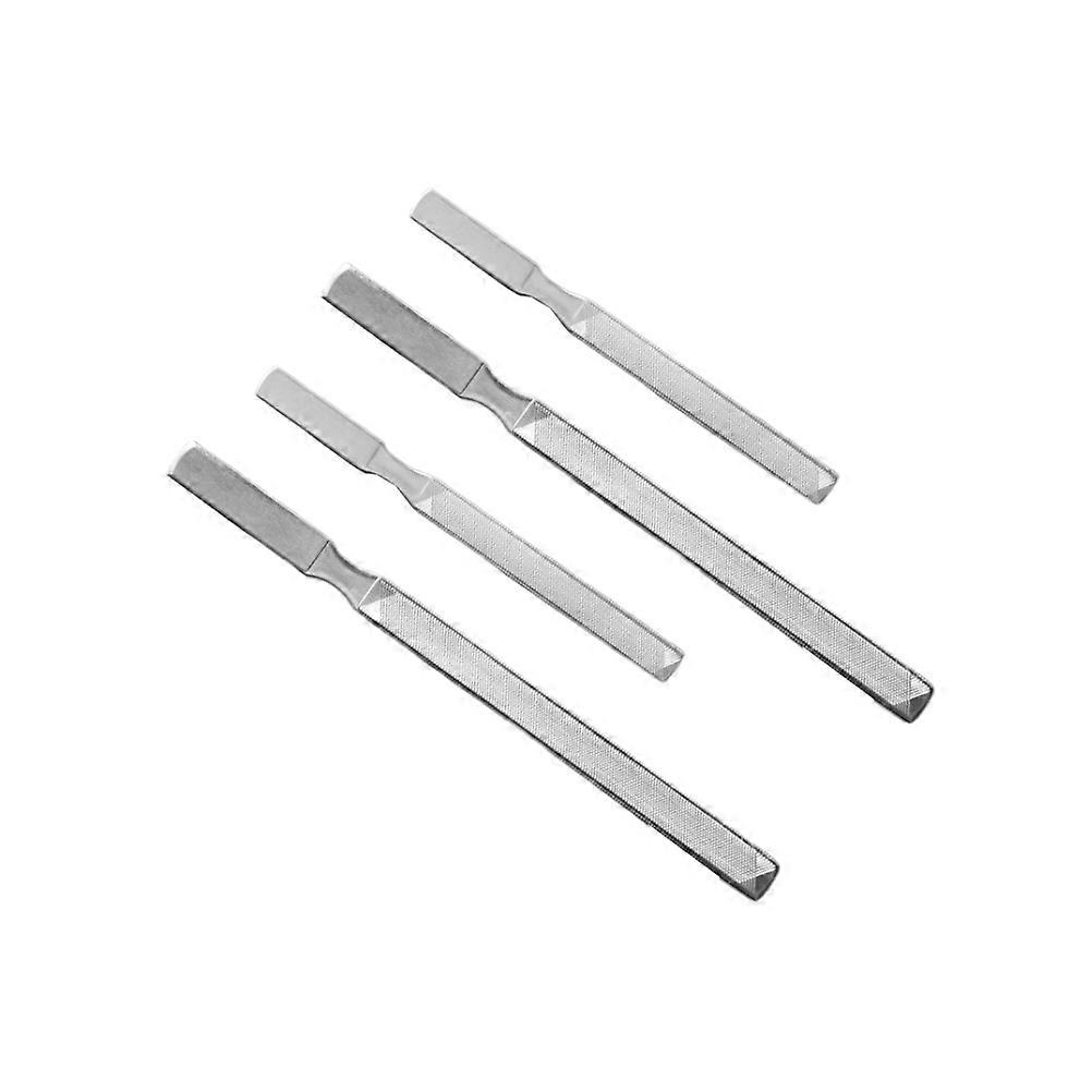 Nail Salon Supplies Manicure Tools Stainless Steel Nail File Rectangular Shape for Home Use 2Pcs