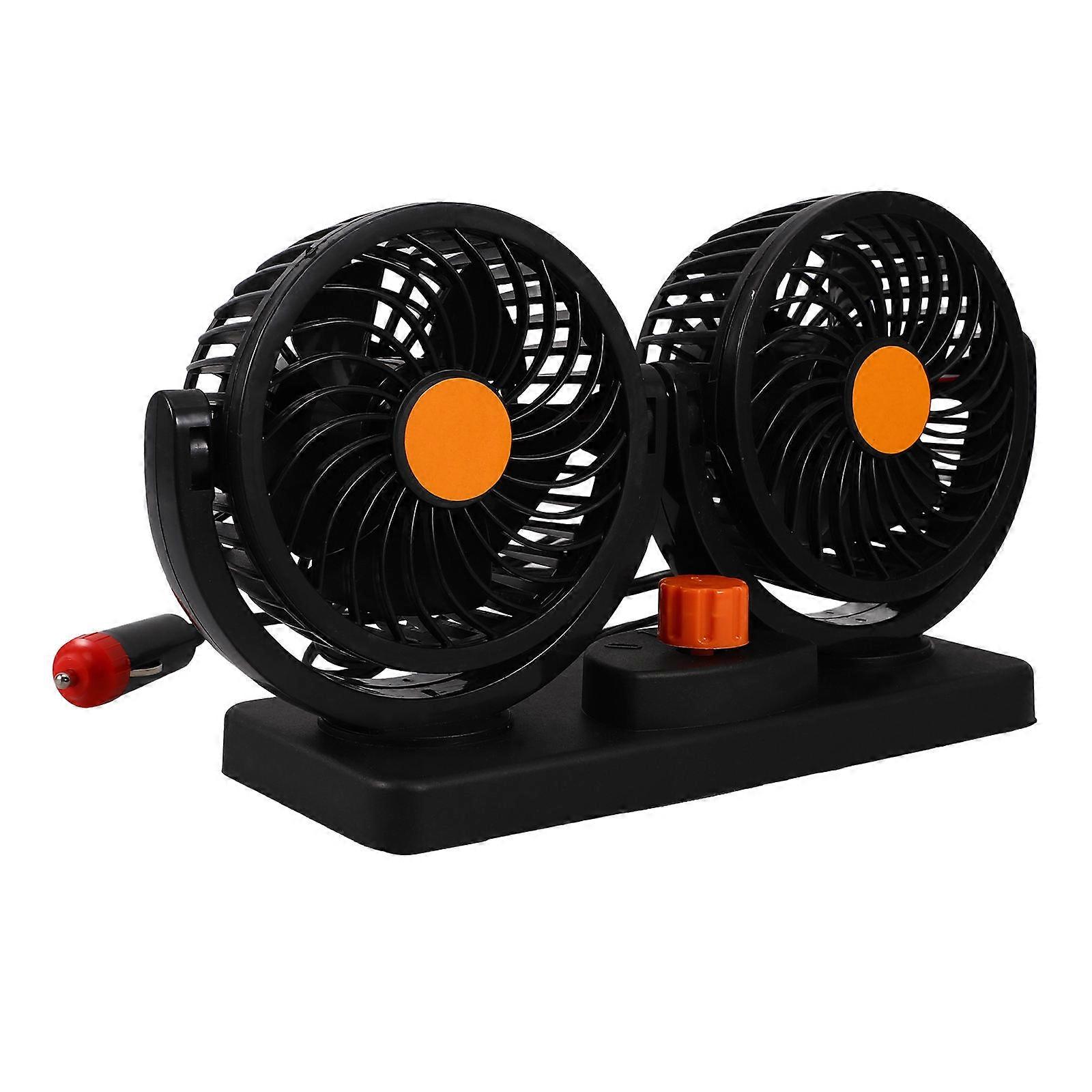 Electric Cooler for Car Dual Head Plastic Material Air Circulation Drivers Summer Cooling 20.00X9.50X14.00CM 1Pack