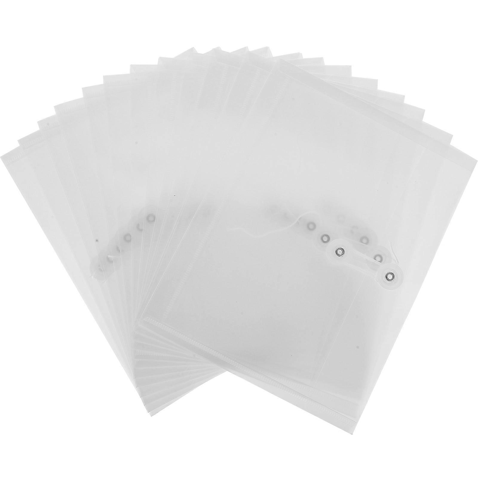 12pcs Clear File Storage Bags, Lightweight Document Pockets Closure for School, Office and Home Organization