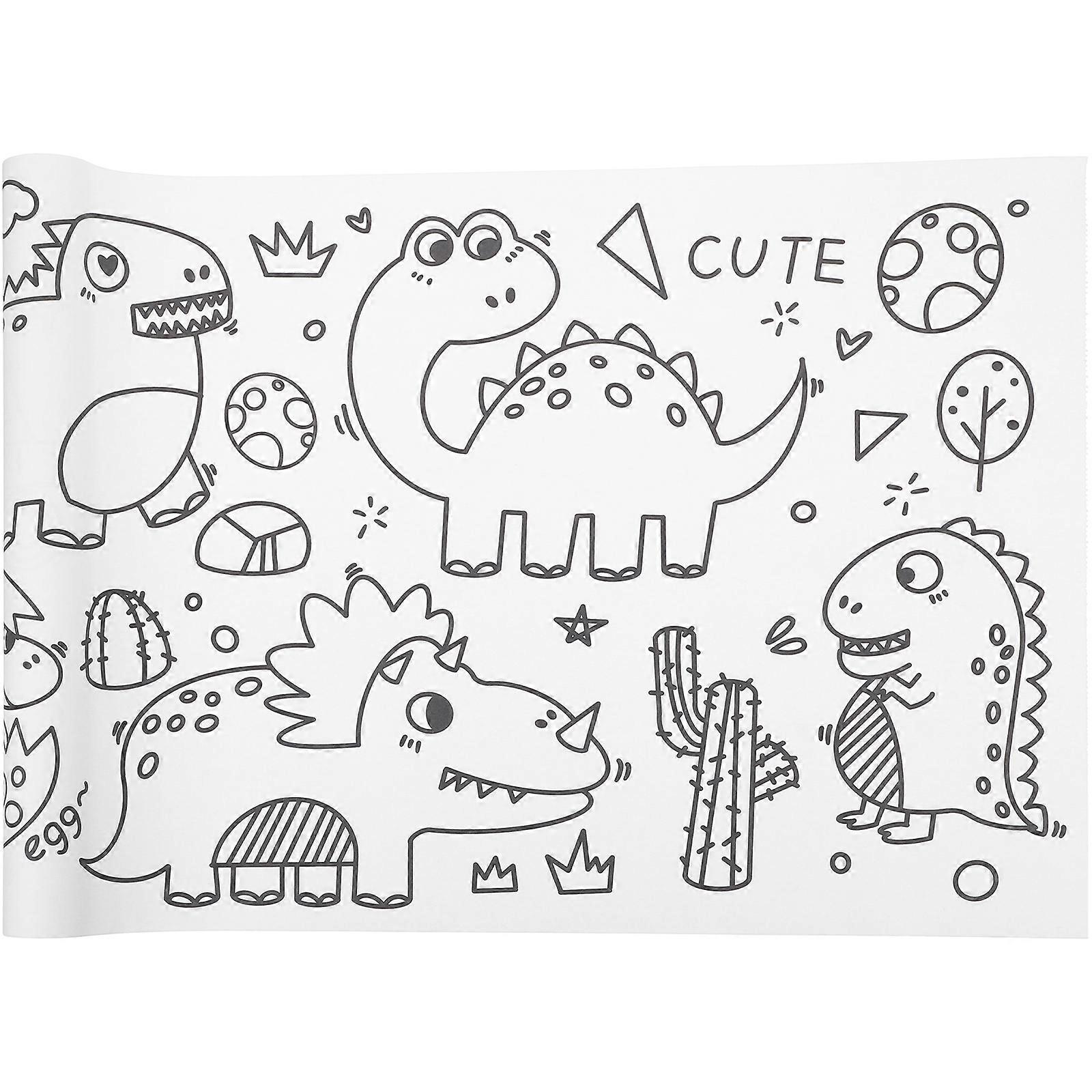Premium Graffiti Drawing Paper Roll for Tooth Line Coloring, Wall Art, Creative Projects, and Interactive Learning Dinosaur Themes