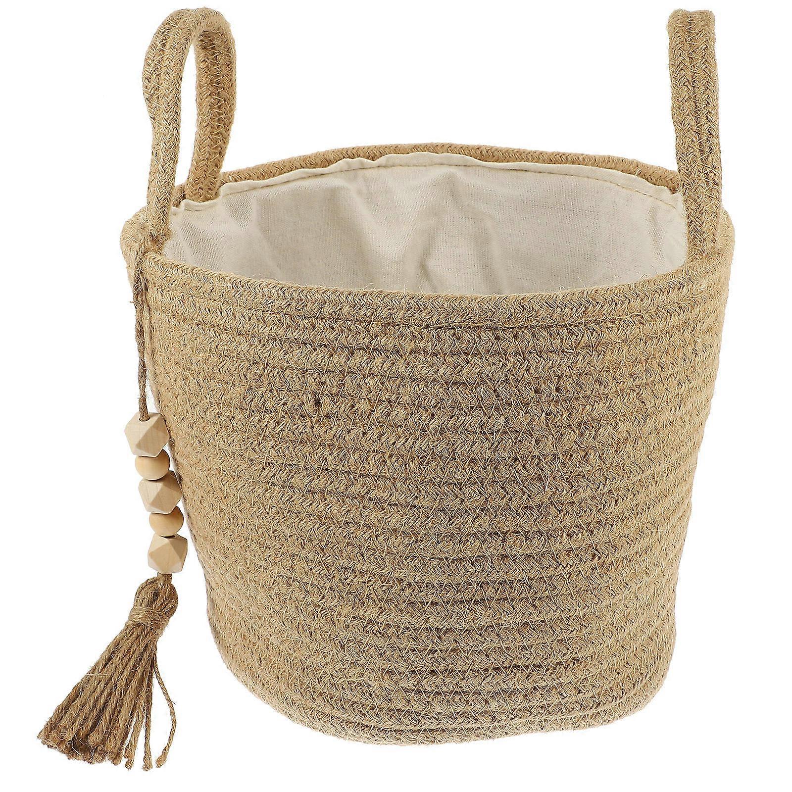 Small Woven Basket Sundries Storage Daily Use 26X26X20CM Rope 1Pack