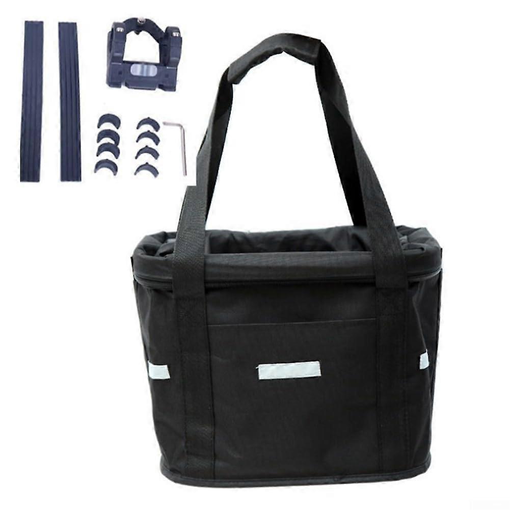 Bicycle Basket - Removable Front Bicycle Storage Basket for Pets, Shopping, Commuting, Camping, Black, Durable Design