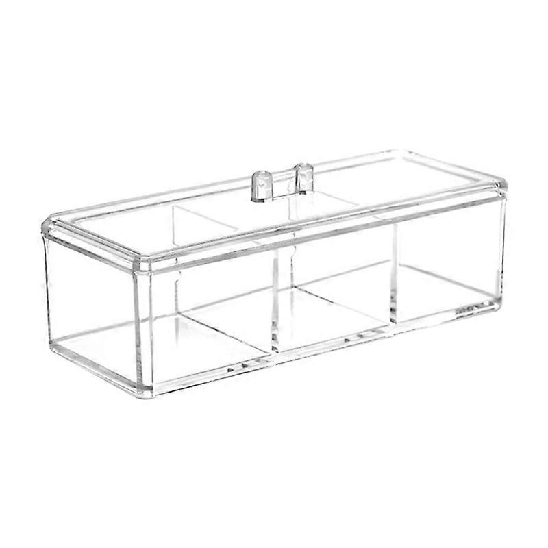 3 Grid Clear Plastic Box Organizer Storage