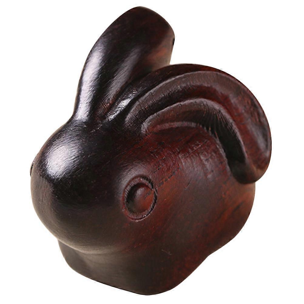 Tiny Hanging Bunny Charm Wood Rabbit Hanging Ornament Dark Red 3.10X2.10X1.80CM Bag Pendant 1Set