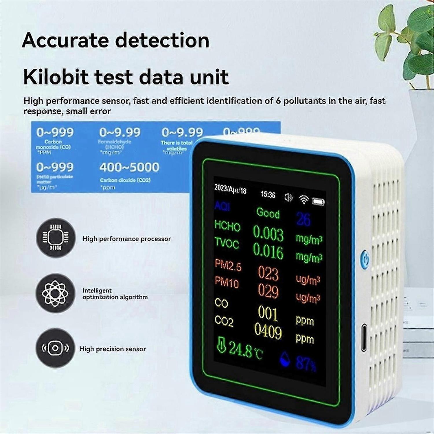 Tuya WiFi 12 in 1 Air Quality Monitor Multifunction PM2.5 PM1O HCHO TVOC CO CO2 Screen Display Air D