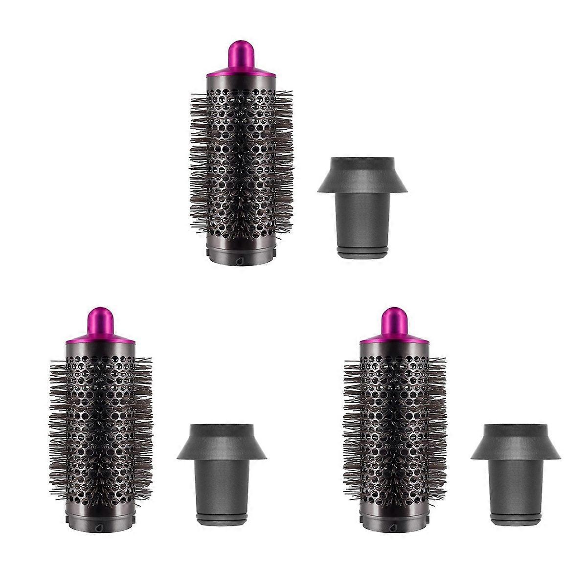 Cylinder Comb and Adapter for Styler,Rose Red & Gray