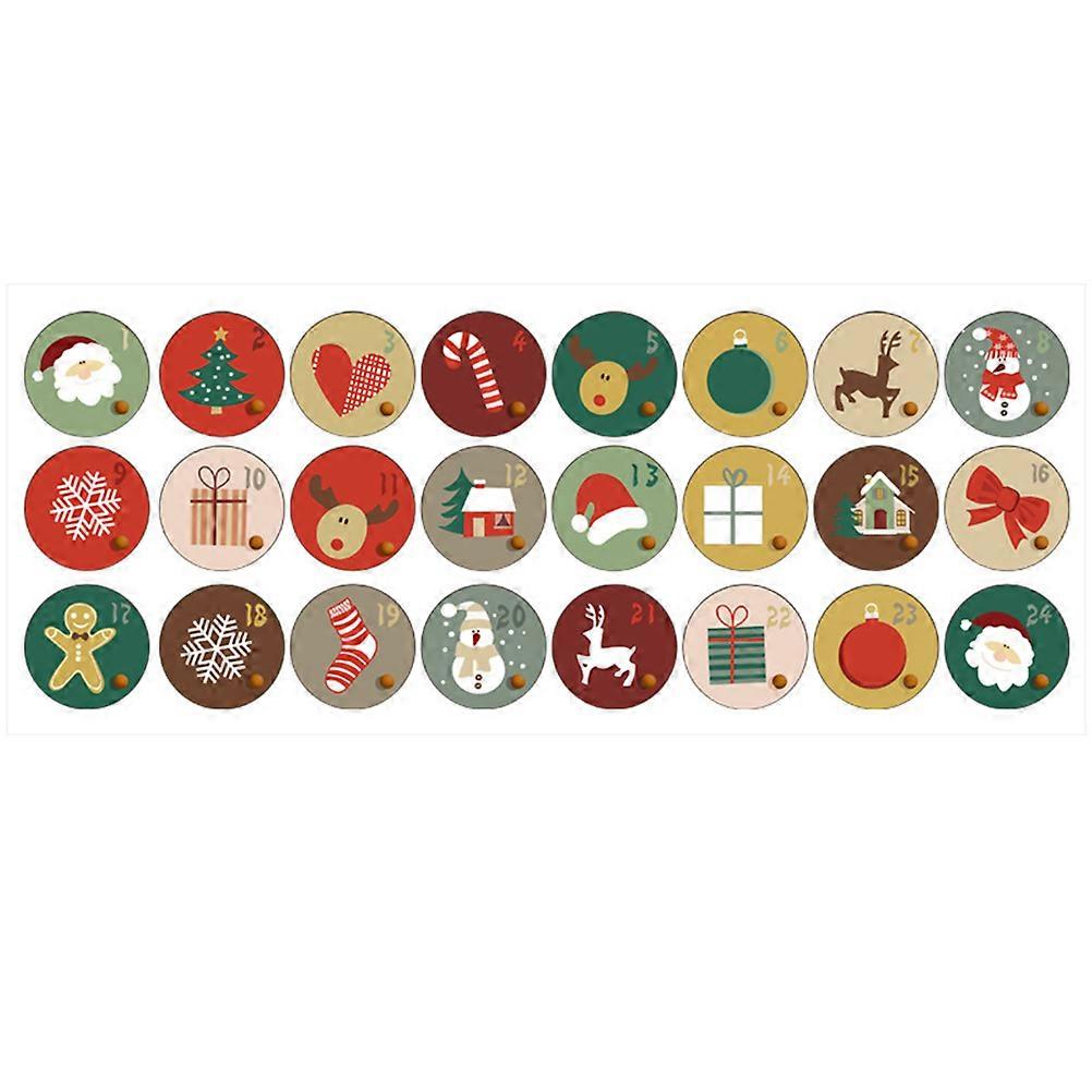 Wrapping Stickers Round Sealing Stickers Christmas Assorted .5 x 4.5 x 0.01 Cm Sealing 144 Pcs