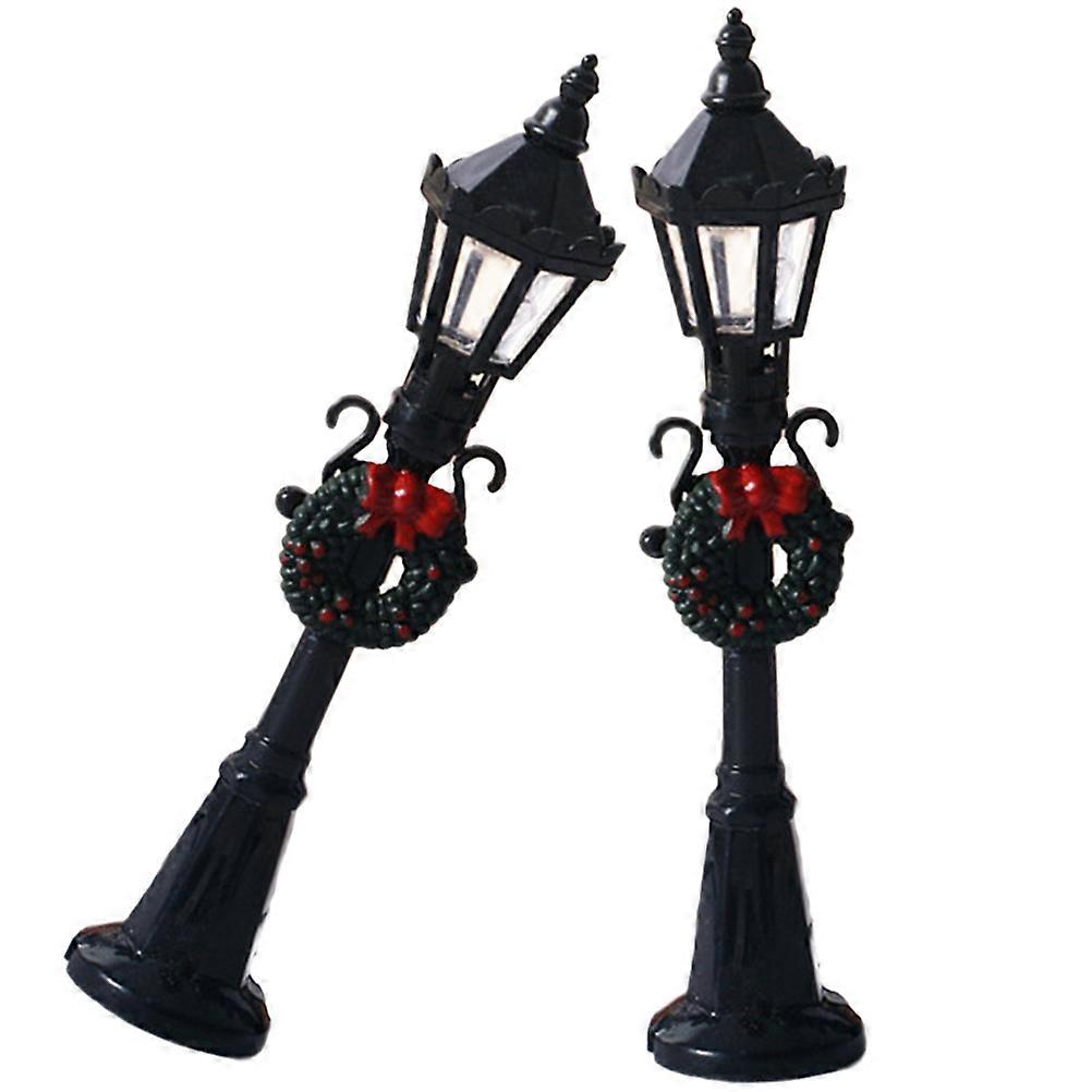 Model House Light Decorative Doll House Street Light Model Assorted Color 12X2.5X2.5CM Miniature Design 2Pcs
