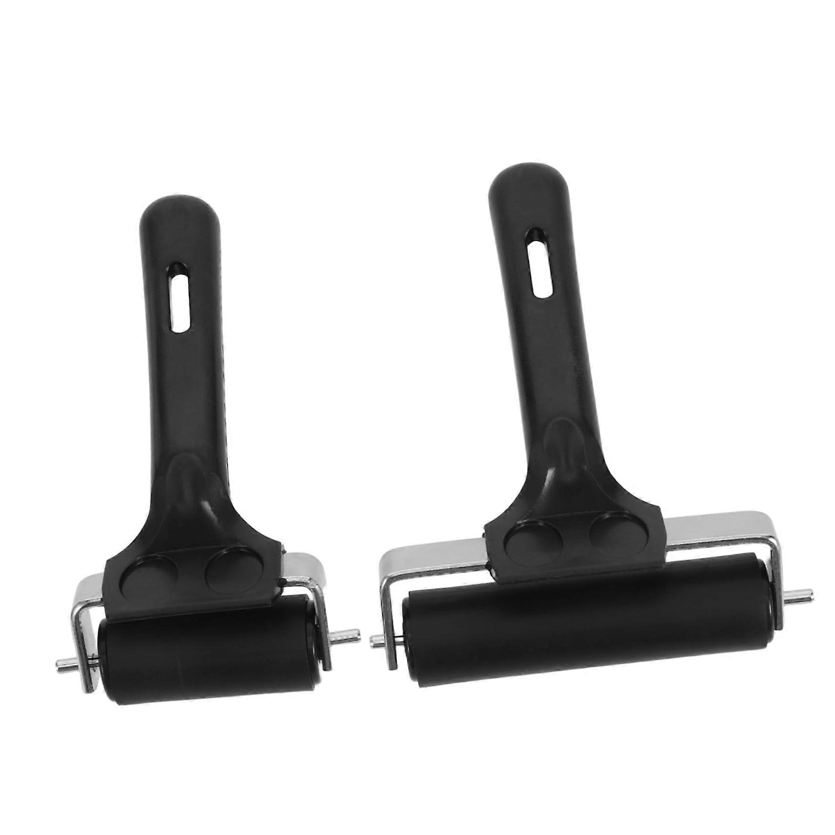 2 pieces printmaking rubber roller tool crafting ink roller oil painting roller art printmaking tools for gluing woodworking 6 cm 10 cm
