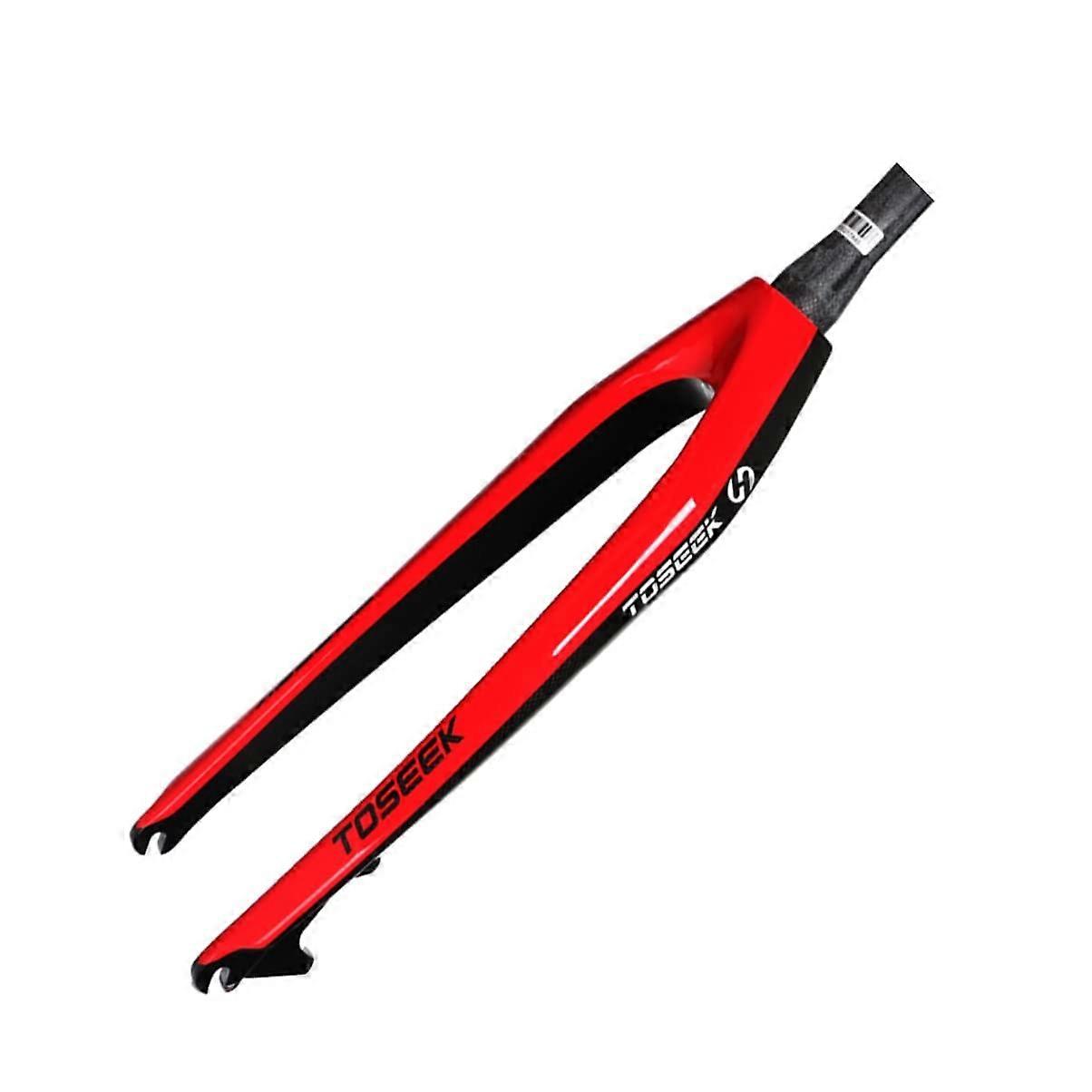 26' 27.5' 29' MTB Front Fork Air Suspension Full Carbon MTB Bicycle Front Fork Disc Brake (Color: Red)