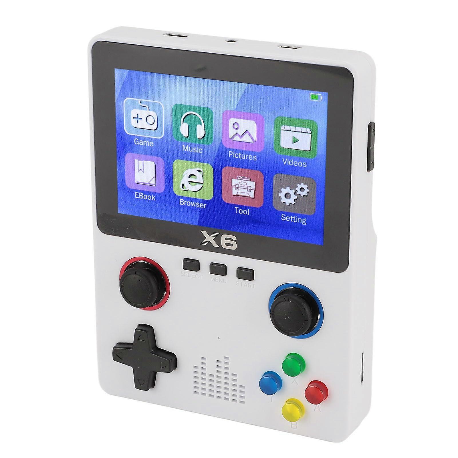 Retro Hand Game Console, 3.5 Inch IPS Screen, Video Game Consoles with 32G Memory Card, Two 3D Joysticks, Supports 11 Emulators (White)
