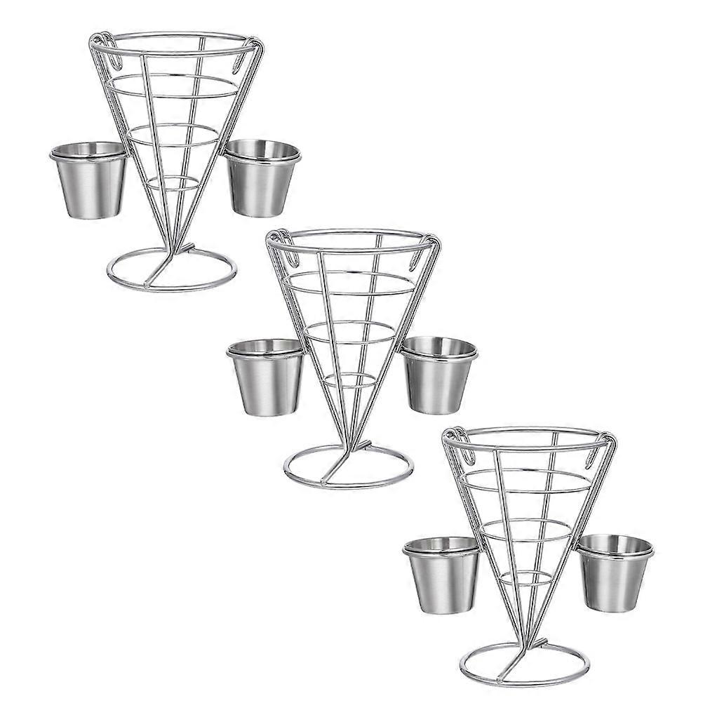 3Pcs Appetizer Serving Rack Food Display Stand Versatile Iron Rack Black