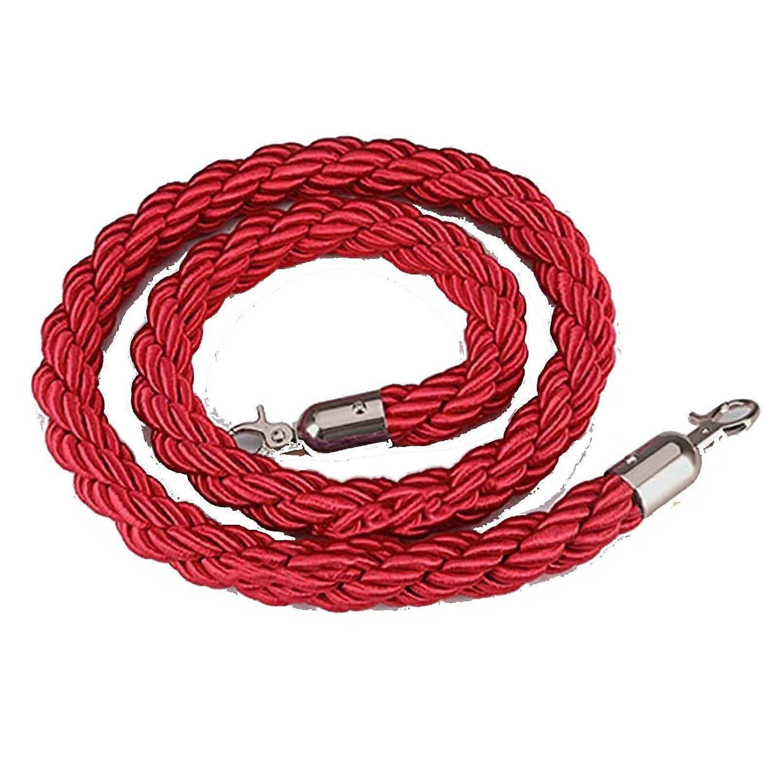 Multicolored crowd control barrier rope, 3 m, braided/twisted hemp rope with features