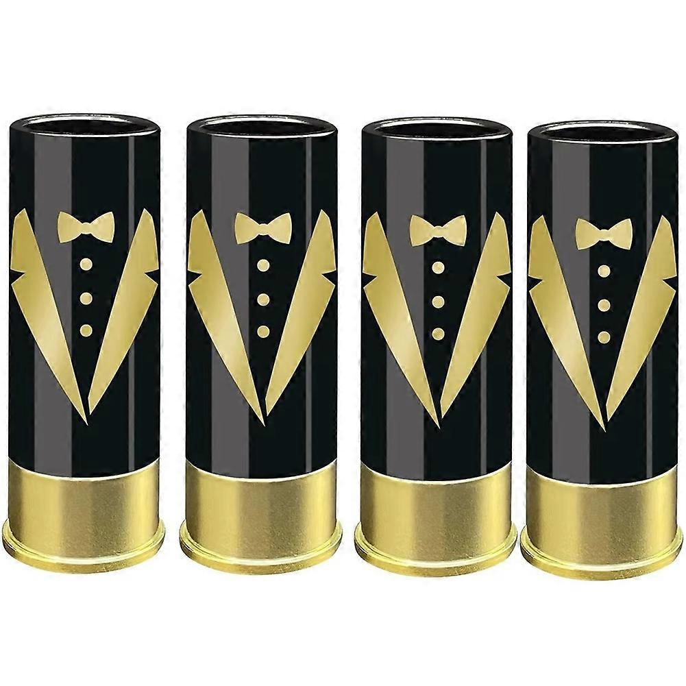 4PCS 12 Gauge Shot Glasses Tequila Shot Glass Glasses Bulk Set of 4 for Groomsmen Man