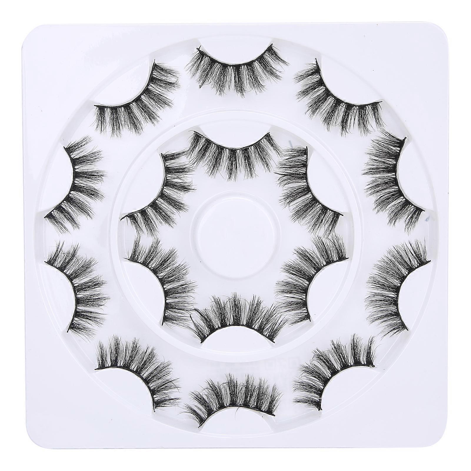 8 Pairs Three Dimensional False Eyelashes Long Thick Curly False Lashes Eye Makeup Tool(D21 )