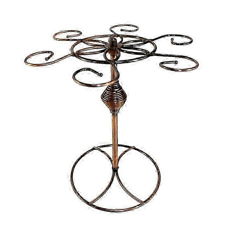 Wine Glass Rack,Countertop Wine Glass Holder, Freestanding Stemware Storage Rack with 6 Hooks,for Home Bar JP