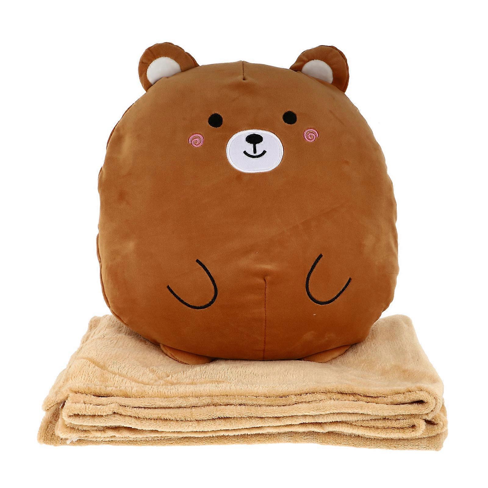 Cartoon Pillow Blanket for Air Conditioning, Lightweight Soft Cushion for Home, Office, Travel and Naps