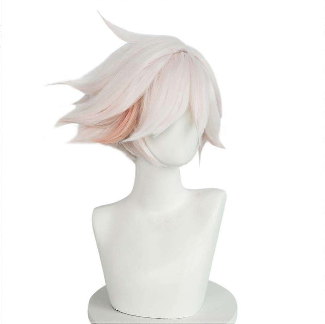 Cosplay Anime Synthetic Wig, Halloween Anime Wig Halloween White Fluffy Short Wig