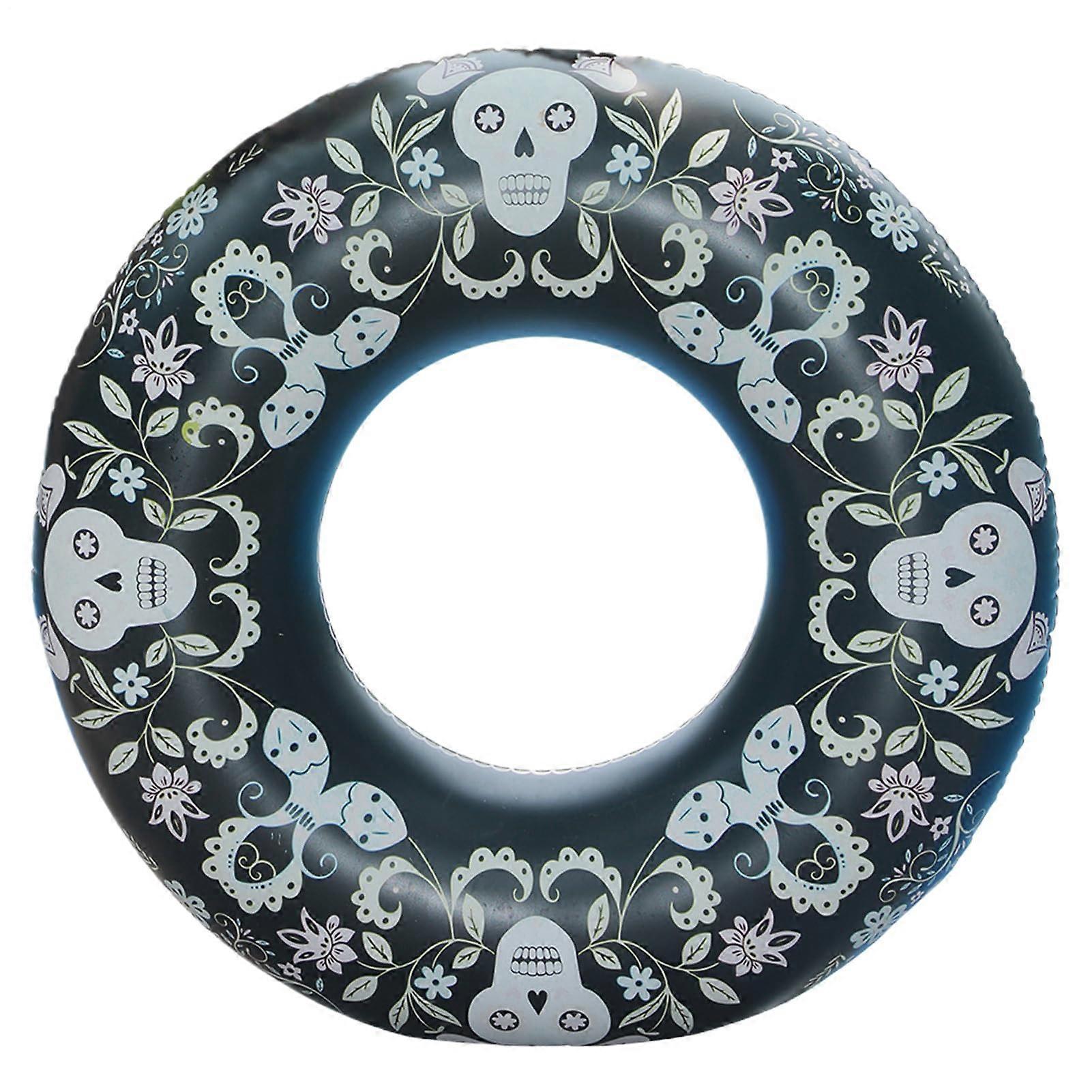 Inflatable Swimming Ring Ergonomic Pool Float with Color Changing Features for River Lake Outdoor Use