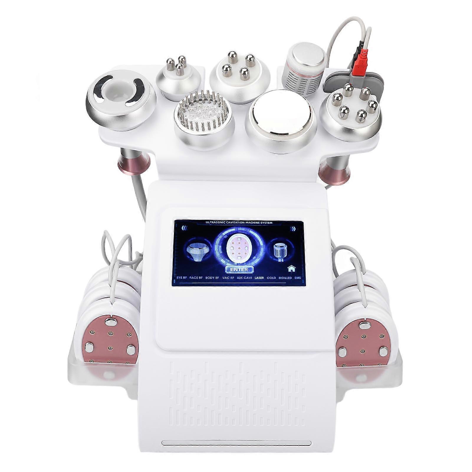 9 in 1 80KHz Cellulite Cavitation Machine Fat Burning Remove Scars Cold Compress Hammer Body Slimming Machine 100‑240V US Plug 